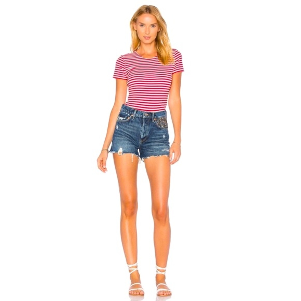 NWOT Privacy Please Short Sleeve Thong Bodysuit M